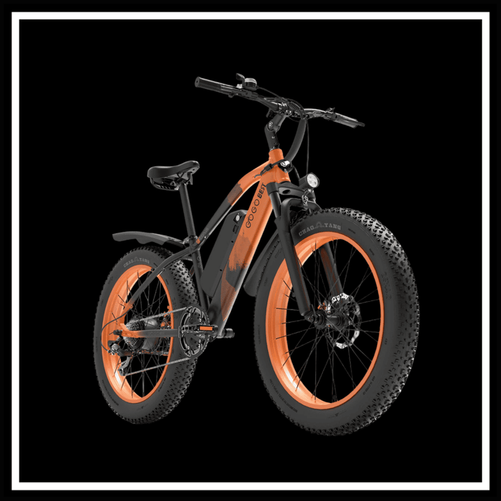 GOGOBEST GF600 PLUS 1000W ELECTRIC BIKE with rugged design and fat tires for all-terrain adventures.