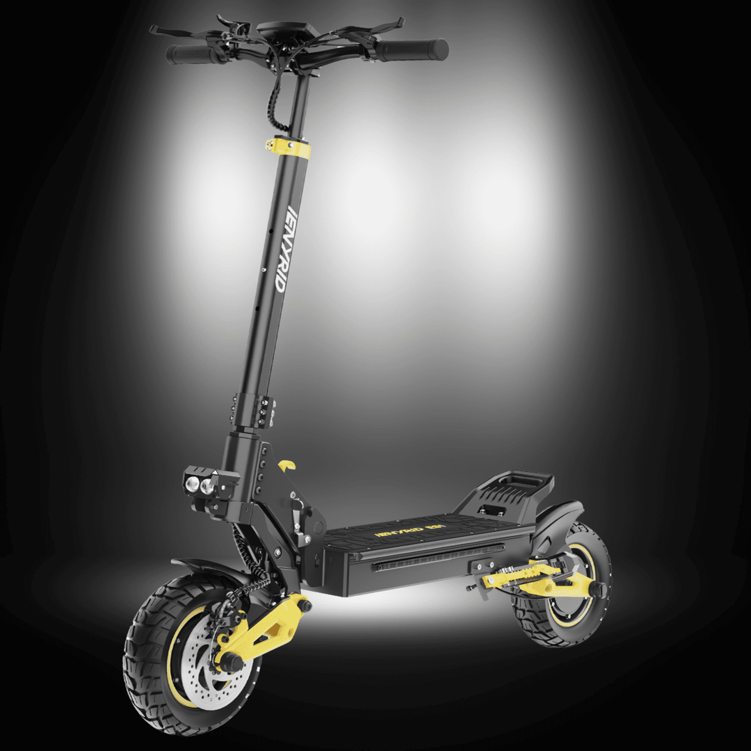 iENYRID ES1 Electric Scooter featuring dual motors, 10-inch tires, and a sleek design, ideal for urban commuting and off-road.