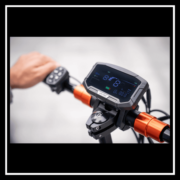 iENYRID M4 PRO S+ electric scooter digital display and controls showcasing performance features.