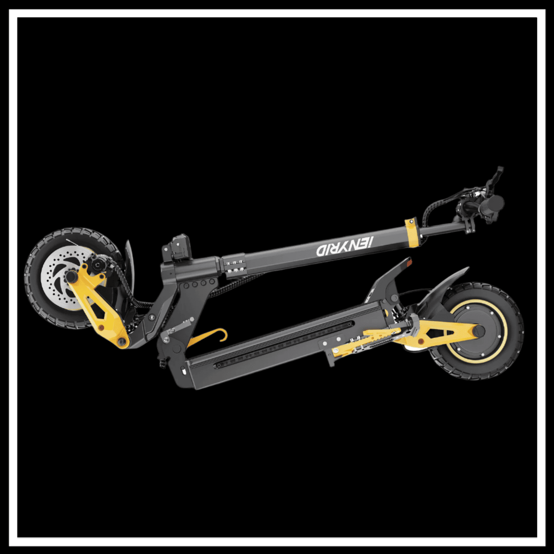 🇮🇪🇪🇺🇬🇧🇺🇸 iENYRID ES1 electric scooter in folded position showcasing its compact design.
