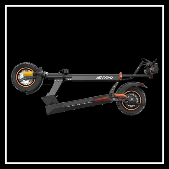 🇮🇪🇪🇺 iENYRID M4 PRO S+ MAX electric scooter, compact design with 10 inch off-road tires, foldable for easy transport.
