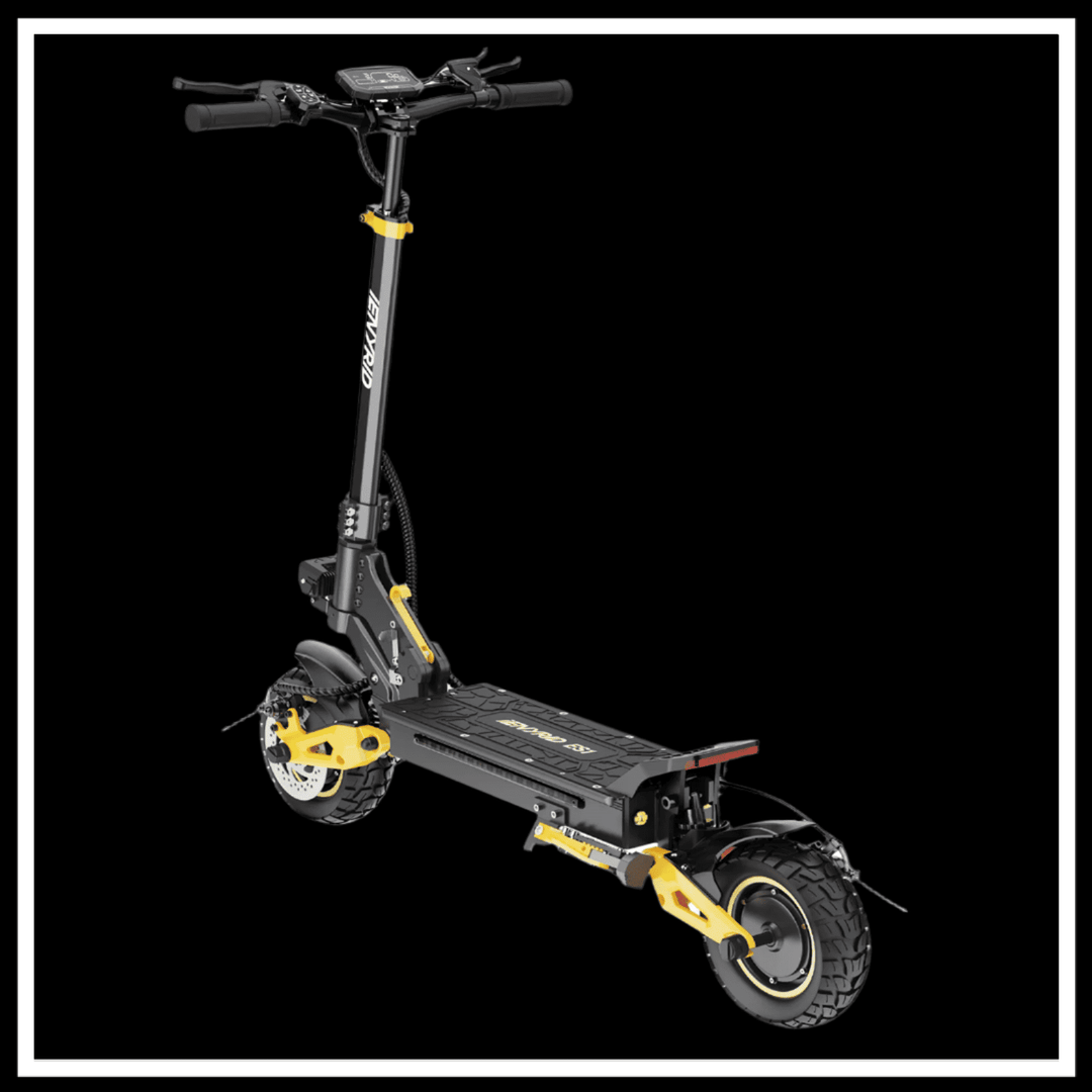 alt_tag: iENYRID ES1 Electric Scooter featuring dual motors, sleek design, and rugged tires for urban and off-road use.