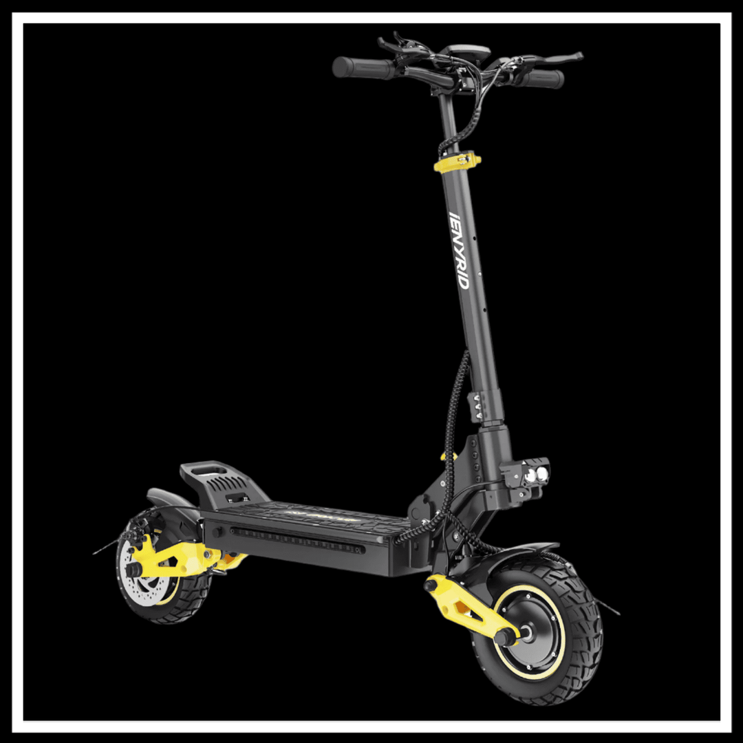 iENYRID ES1 Electric Scooter showcasing its powerful design and dual motor capabilities.