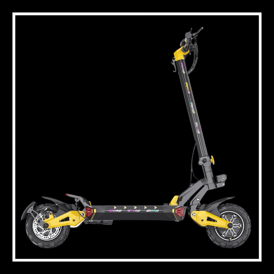 iENYRID ES60 electric scooter showing sleek design with dual motors and off-road capabilities.