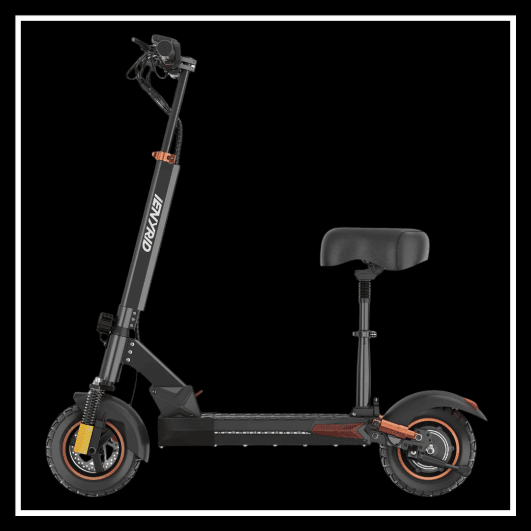 iENYRID M4 PRO S+ electric scooter featuring an ergonomic seat and durable design for comfort and stability.