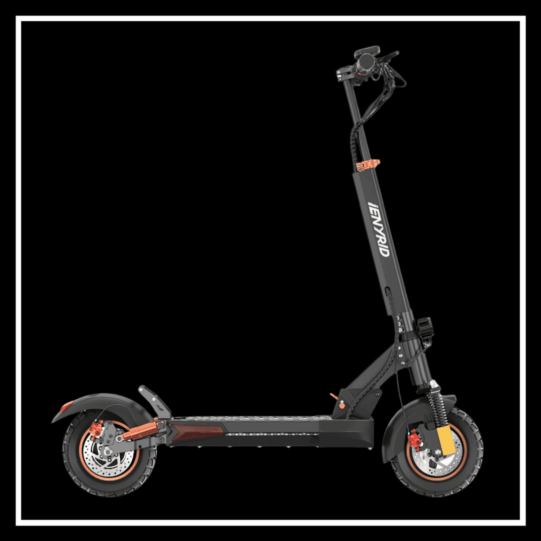iENYRID M4 PRO S+ MAX electric scooter with 800W motor and 10" off-road tires for stability and performance.
