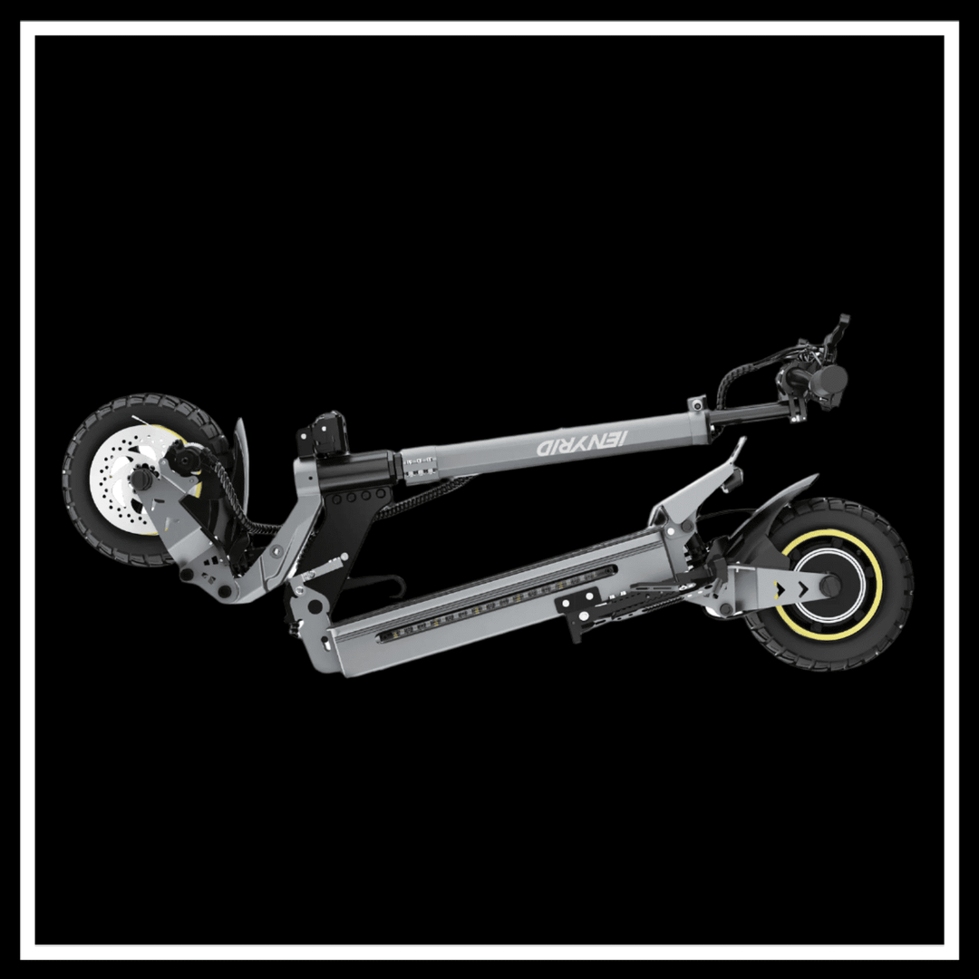 Folded 🇮🇪🇪🇺🇬🇧🇺🇸 iENYRID S1 electric scooter showcasing compact design.