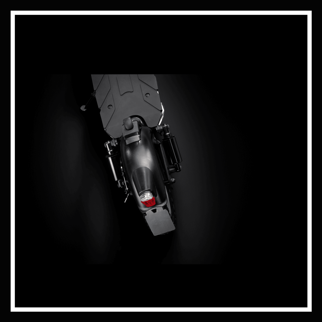 Jeep 2xe electric scooter rear view showcasing its sleek design and modern features.