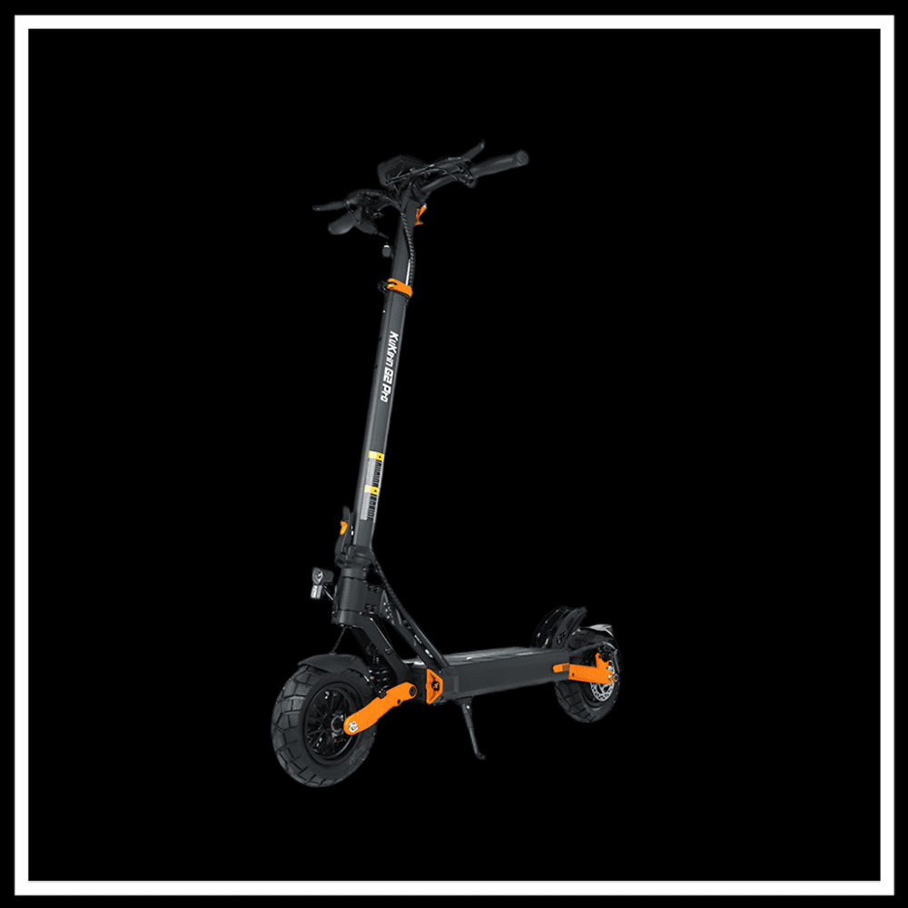 ELECTRIC SCOOTER KUKIRIN G2 PRO VMP with a sleek black design and orange accents for urban commuting.