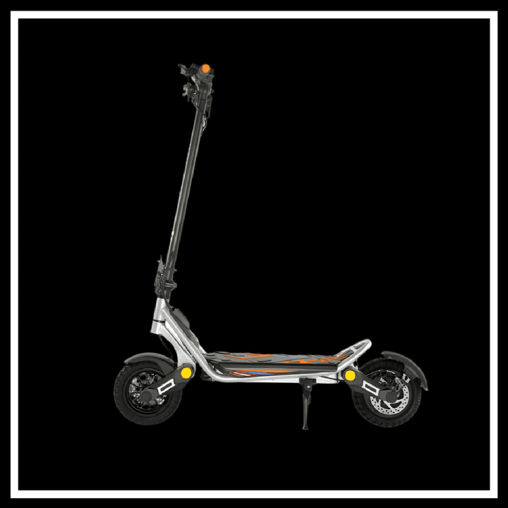 🇮🇪🇪🇺 KUKIRIN A1 electric scooter showcased in a sleek, foldable design with hybrid tyres.