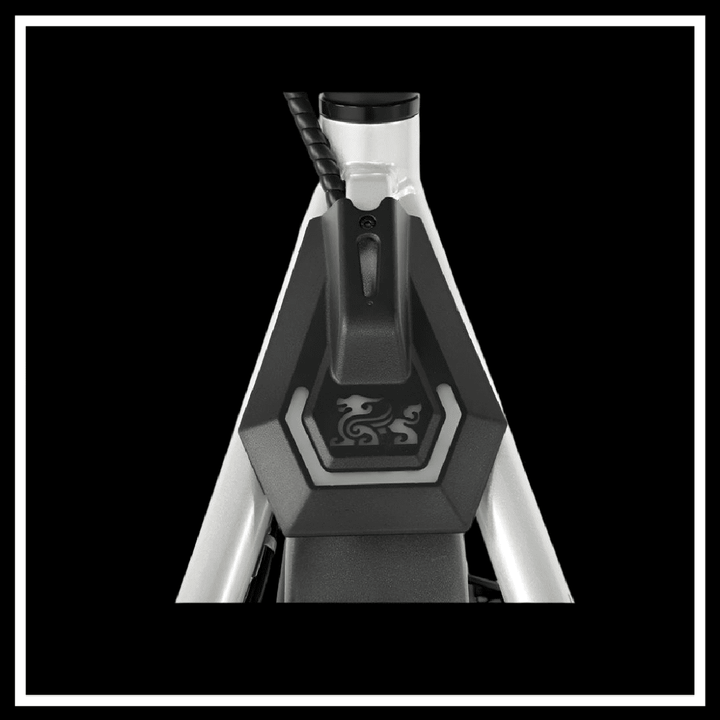 KUKIRIN A1 ELECTRIC SCOOTER close-up of frame detail and charging port design.