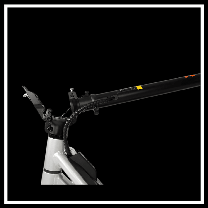 KUKIRIN A1 bike handlebar with adjustable mechanism and sleek design on a black background.