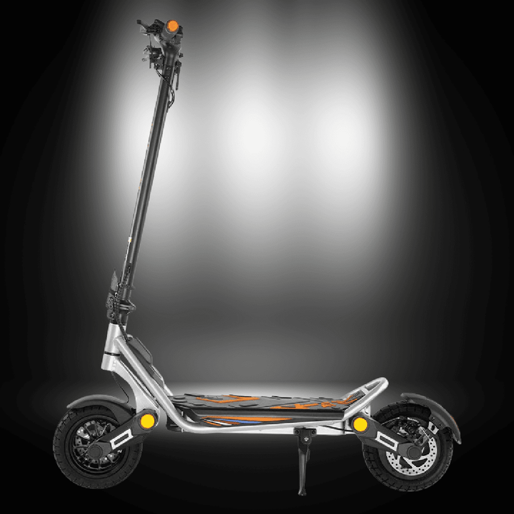 KUKIRIN A1 ELECTRIC SCOOTER side view showcasing its sleek design and robust frame for urban commuting.