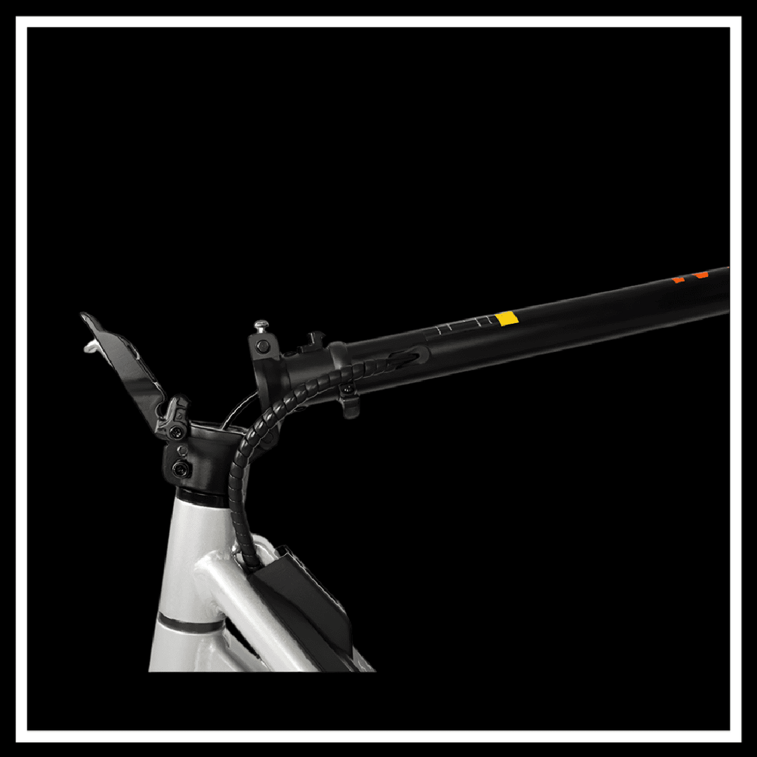 KUKIRIN A1 bike handlebar with adjustable mechanism and sleek design on a black background.