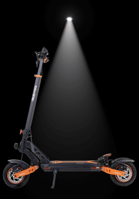 KUKIRIN G2 MAX electric scooter in spotlight showcasing its sleek design and features.