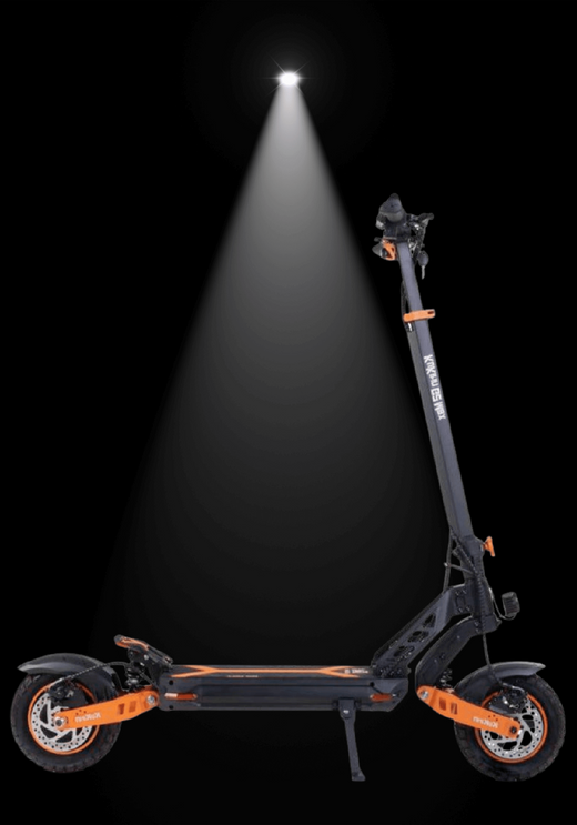 KUKIRIN G2 MAX electric scooter in spotlight showcasing its sleek design and features.