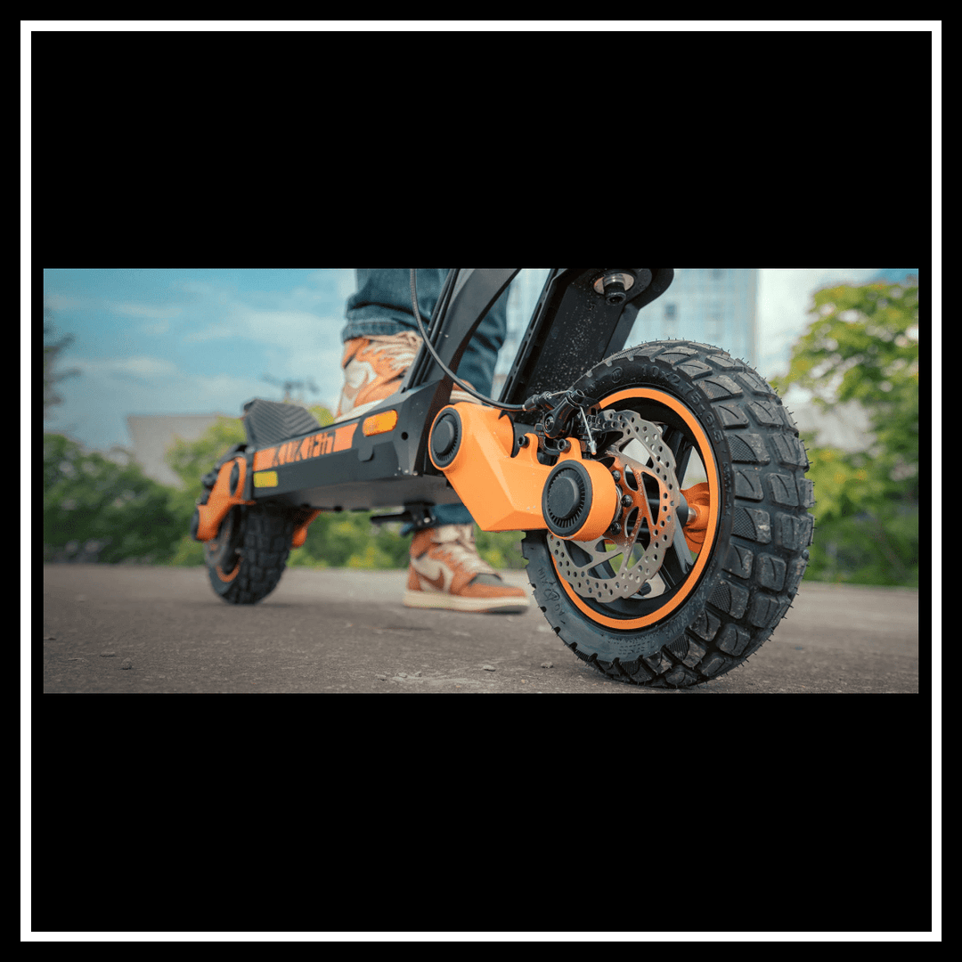 KUKIRIN G3 electric scooter showcasing durable tires and strong wheel design for enhanced performance.