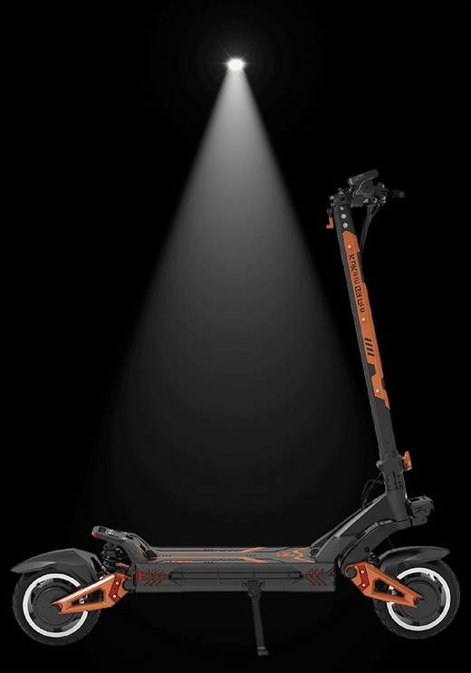 KUKIRIN G3 Pro electric scooter with spotlight, showcasing its sleek design and durable build for off-road adventures.