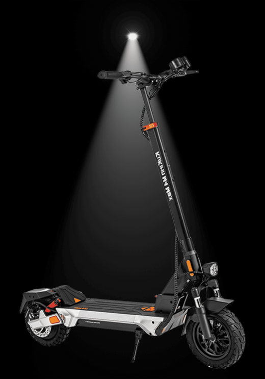 KUKIRIN M4 MAX electric scooter with powerful motor, dual disc brakes, and smart LED dash.