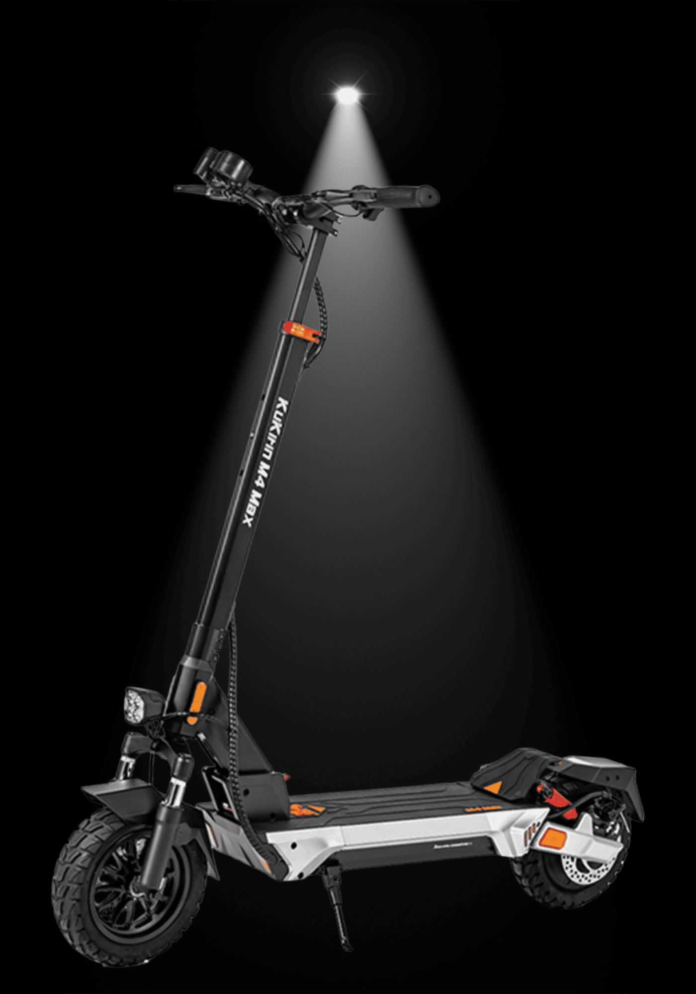 KUKIRIN M4 MAX electric scooter with powerful motor, dual disc brakes, and smart LED dash.