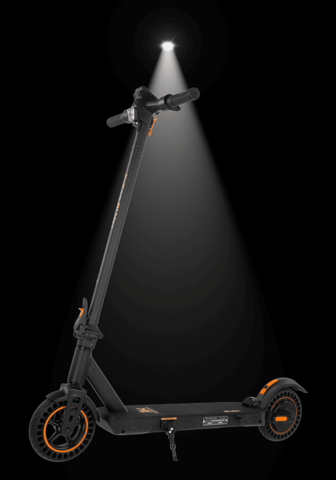 🇮🇪🇪🇺 KUKIRIN S1 MAX electric scooter in a spotlight, showcasing its sleek design and features.