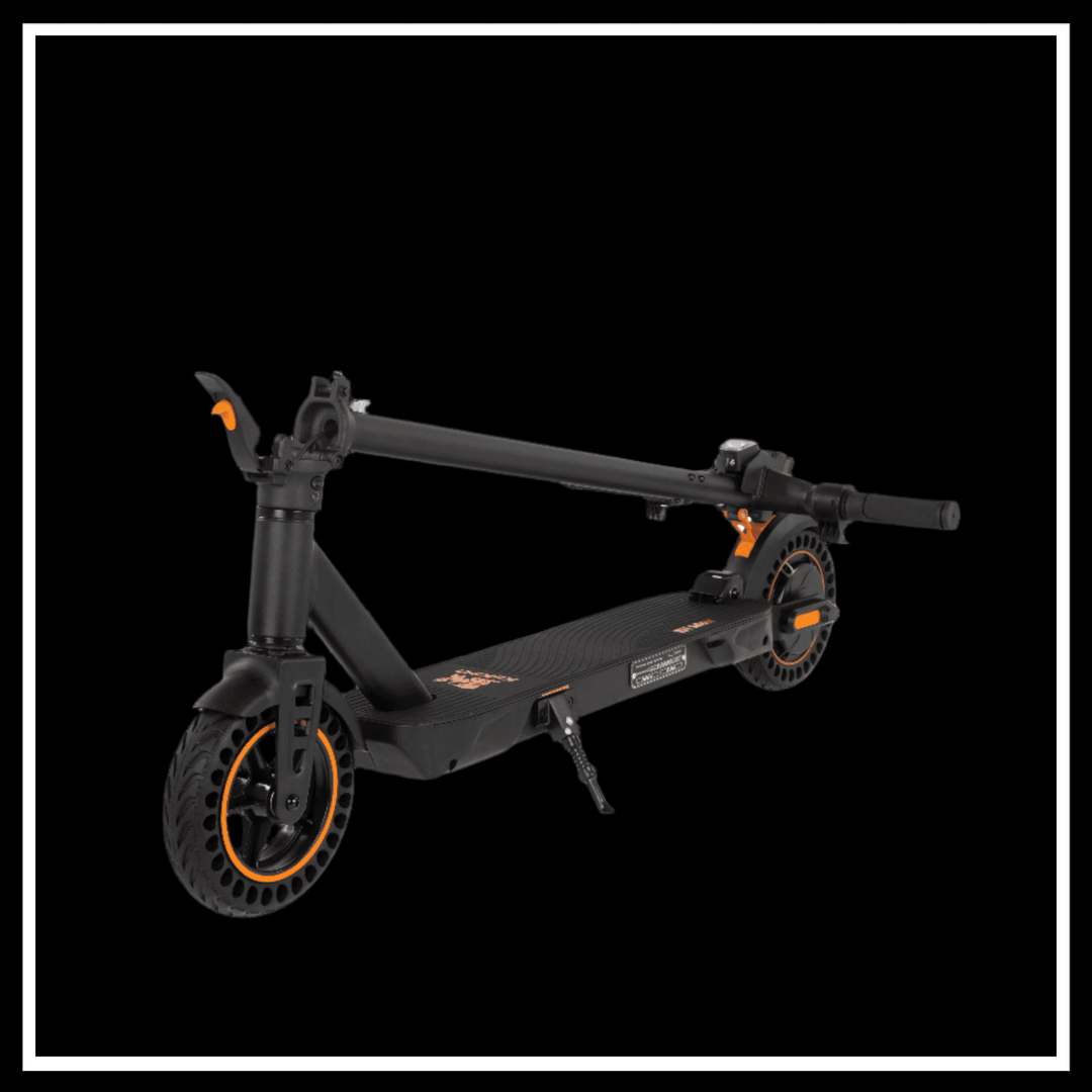 KUKIRIN S1 MAX electric scooter with 10-inch pneumatic tires and foldable design on a black background.