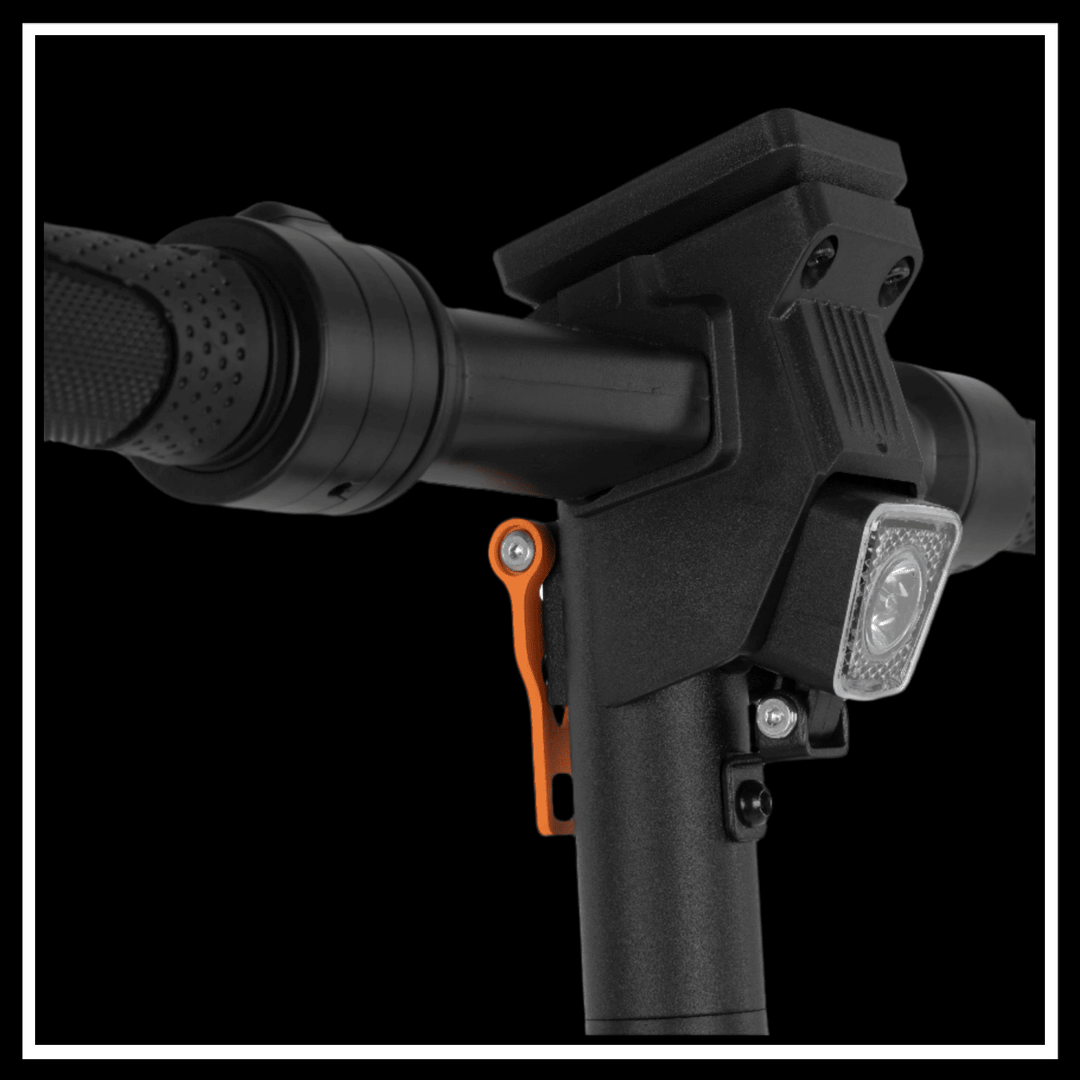 Close-up view of the KUKIRIN S1 MAX electric scooter's handlebar controls and display.