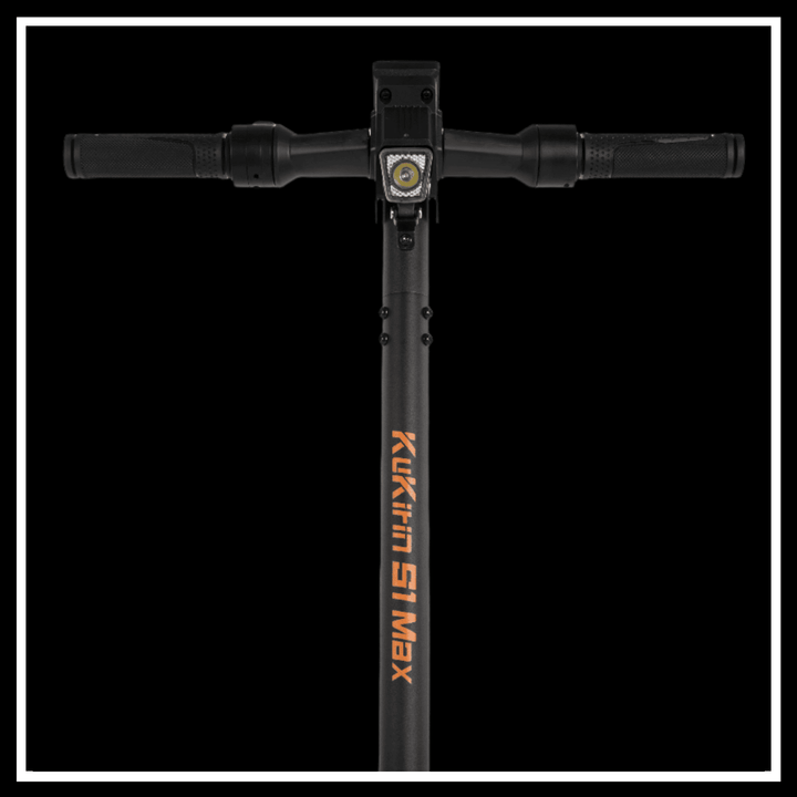 Front view of the KuKirin S1 Max electric scooter showing handlebars and display.