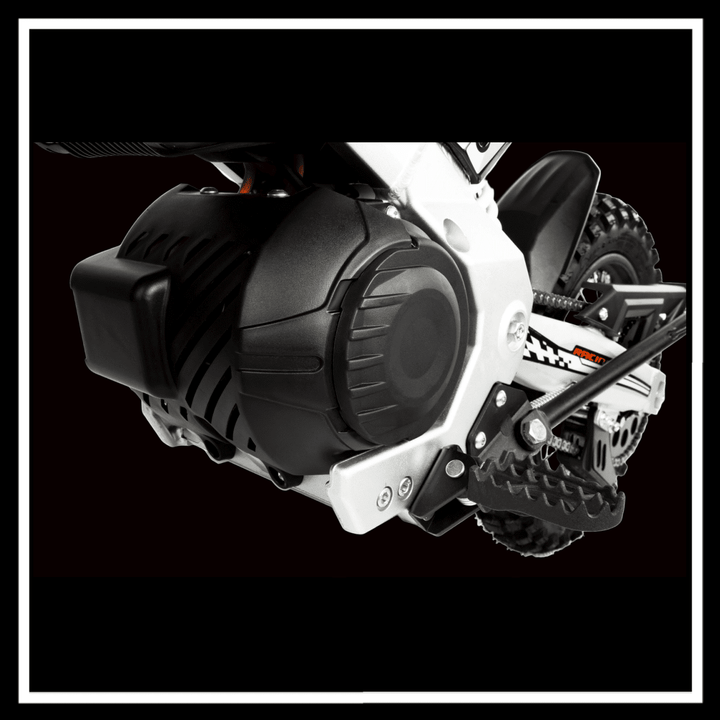 KUKIRIN X1 ELECTRIC DIRT BIKE close-up of the 1000W motor showcasing its design and engineering.