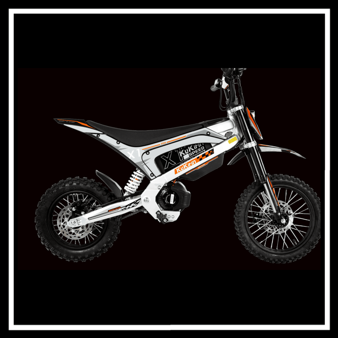 KUKIRIN X1 ELECTRIC DIRT BIKE side view showcasing its sleek design and off-road capabilities.