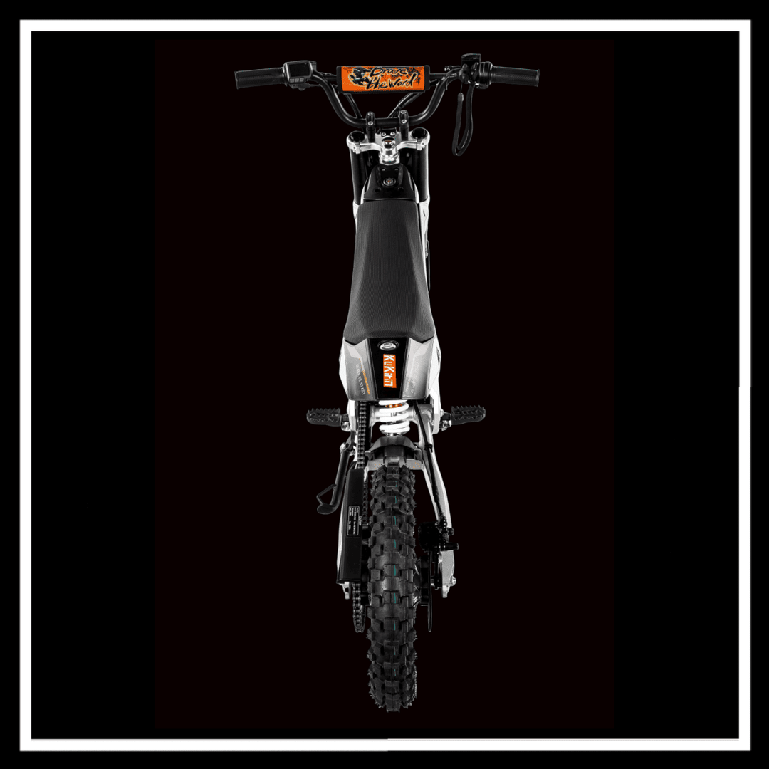 KUKIRIN X1 ELECTRIC DIRT BIKE rear view showcasing powerful design and rugged features.