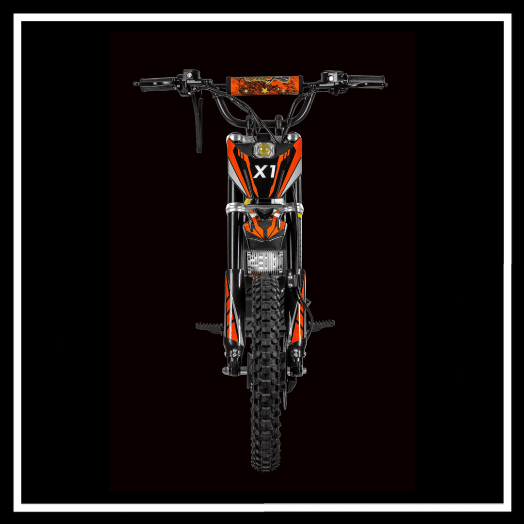 KUKIRIN X1 ELECTRIC DIRT BIKE front view showcasing its powerful design and rugged features.