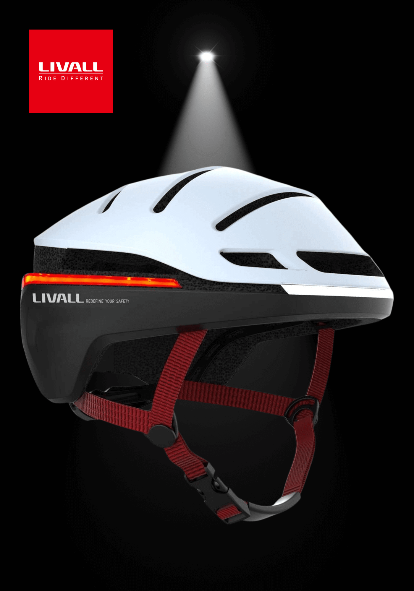 Smart bike helmet EVO21 showcasing sleek design and safety features for urban riders.