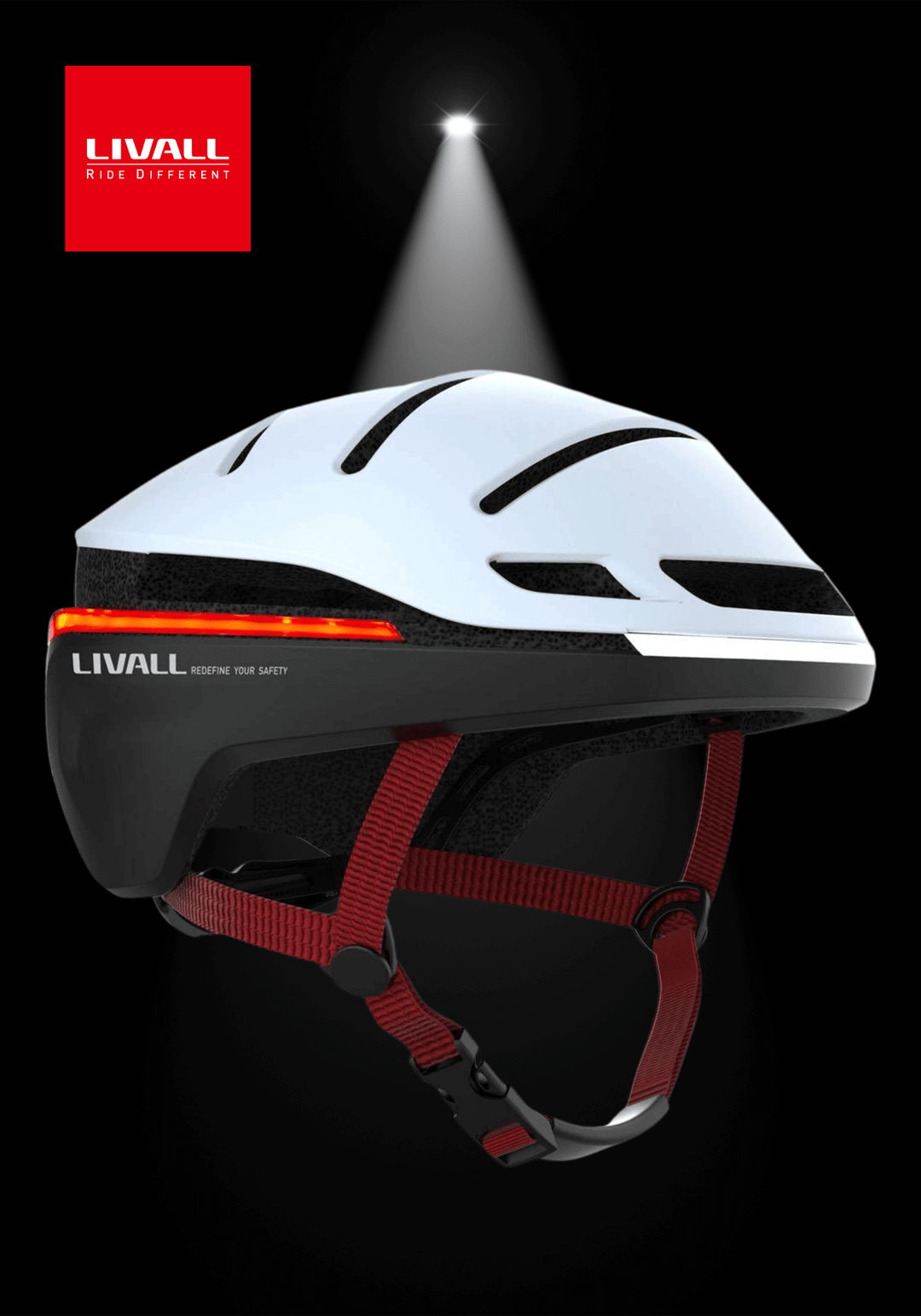 Smart bike helmet EVO21 showcasing sleek design and safety features for urban riders.