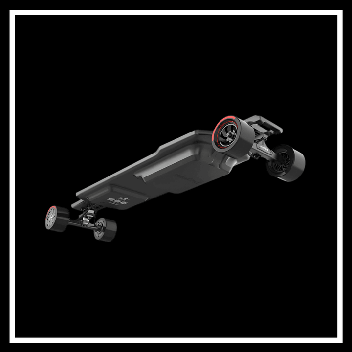 MAXFIND FF PRO electric skateboard showcasing its sleek design and powerful hub motors.
