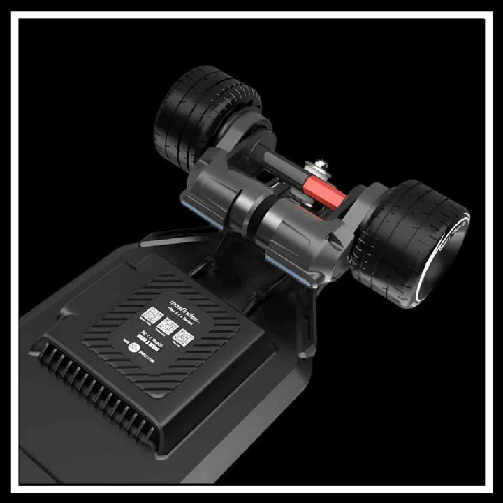 MAXFIND MAX6 electric skateboard showcasing dual motors and battery design