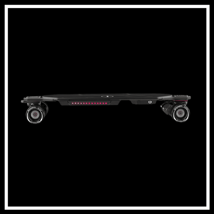 MAXFIND MAX6 electric skateboard featuring dual motors and shock-absorbing wheels for smooth rides.