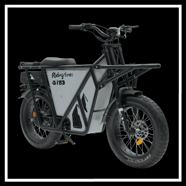 GT53 2000W CARGO RIDING' TIMES E-BIKE side view showcasing its robust design and cargo capacity.
