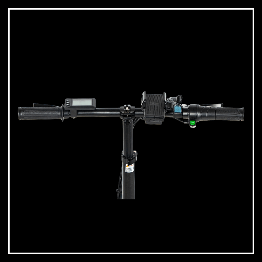 SAMEBIKE 20LVXD30-II electric bike handlebar view with controls and display.