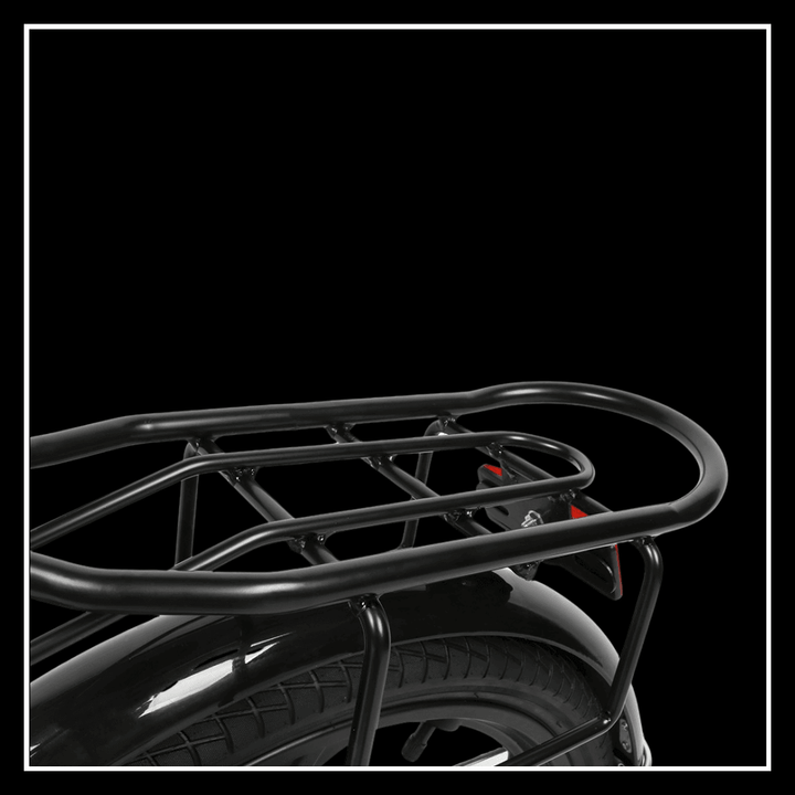SAMEBIKE 20LVXD30-II electric bike rear rack and tire close-up.