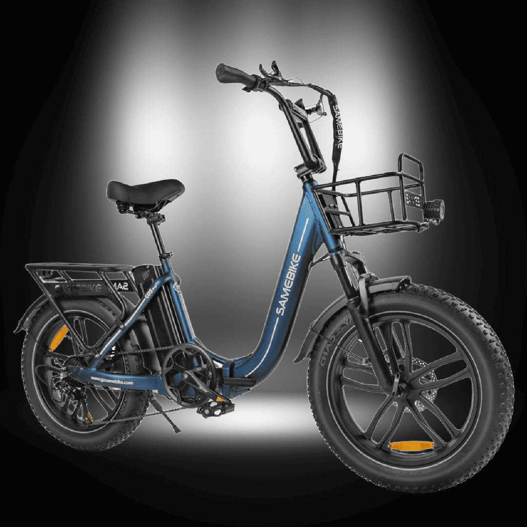 SAMEBIKE C05 PRO electric bike with a foldable design and powerful 500W motor, ideal for urban commuting.