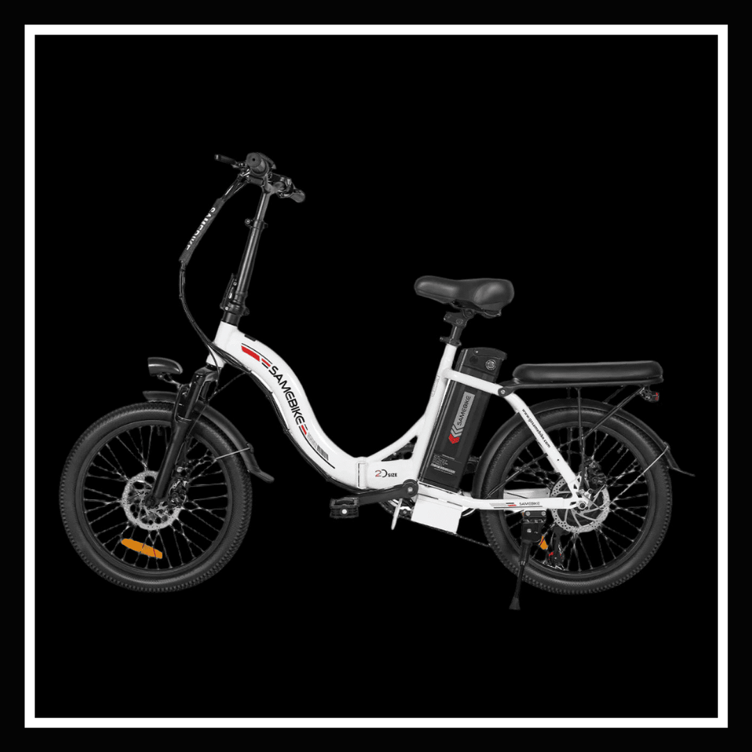 SAMEBIKE CY20 electric bike with foldable design and powerful motor for urban commuting.