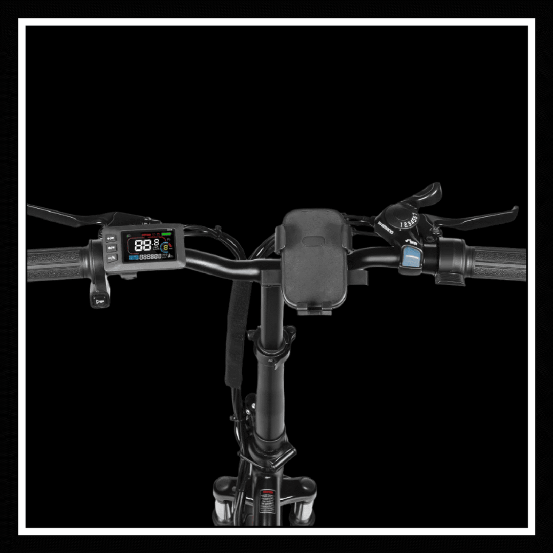 alt_tag: SameBike CY20 handlebar with digital display and control grips for electric bike features.