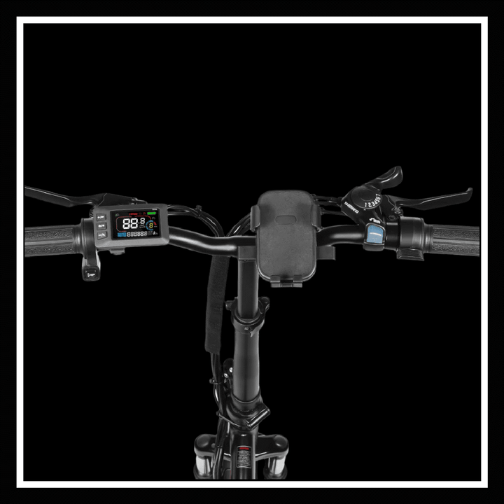 alt_tag: SameBike CY20 handlebar with digital display and control grips for electric bike features.