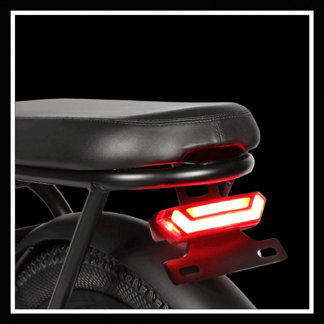 SAMEBIKE CY20 electric bike rear light and seat design for urban commuting and recreational riding.