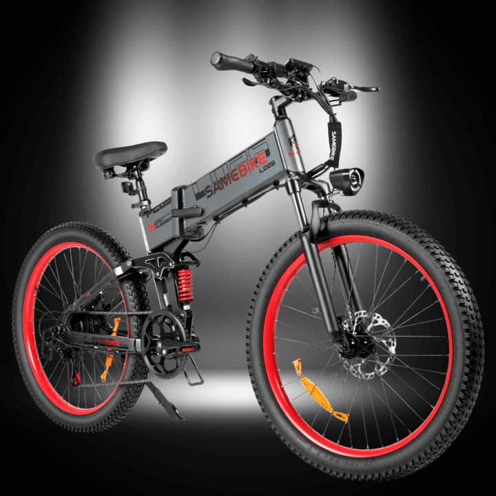 🇮🇪🇪🇺🇬🇧 SAMEBIKE LO26 PLUS 1000W folding electric bike with rugged tires and adjustable front suspension.