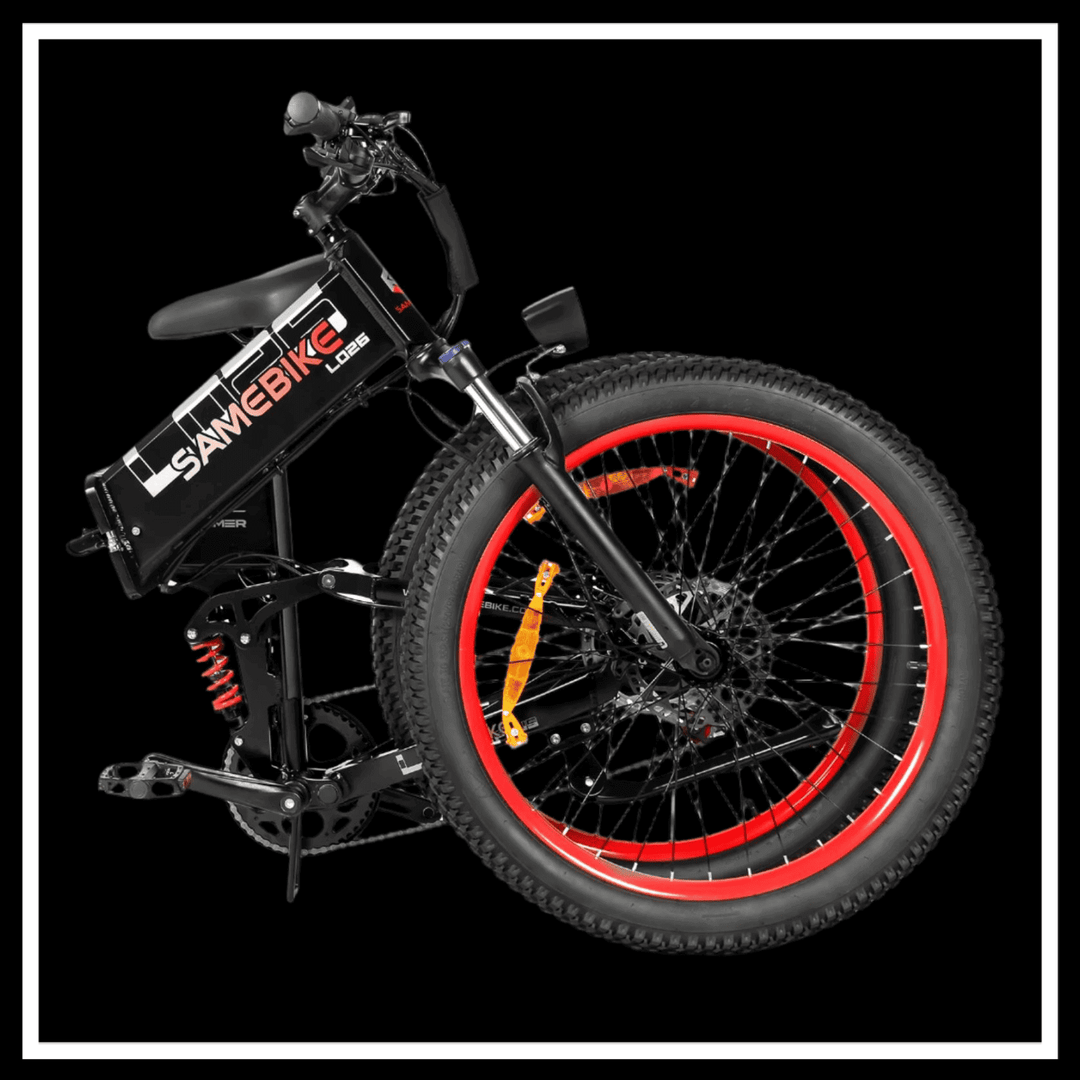 🇮🇪🇪🇺🇬🇧 SAMEBIKE LO26 PLUS 1000W folding electric bike showcasing its compact design and rugged tires.