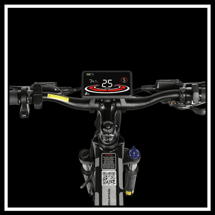 🇮🇪🇪🇺🇬🇧 SAMEBIKE LO26 PLUS 1000W bike dashboard display showing speed and battery information.