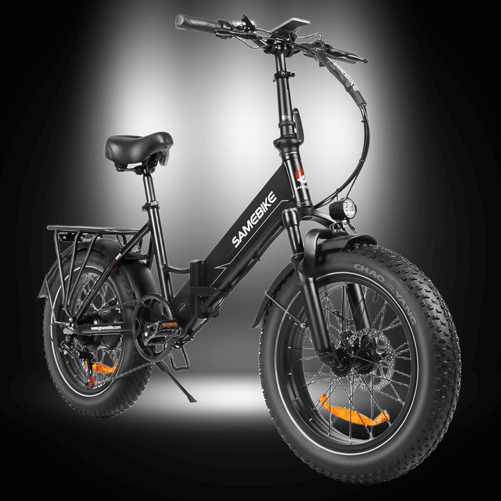 SAMEBIKE LOTDM200 II high-powered folding bike with 750W motor for urban commuting and convenience.