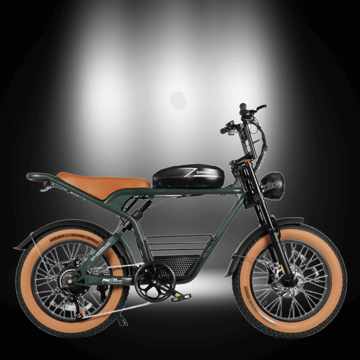 🇮🇪🇪🇺🇬🇧🇺🇸 SAMEBIKE M20 electric motorcycle with a unique design and durable fat tires.